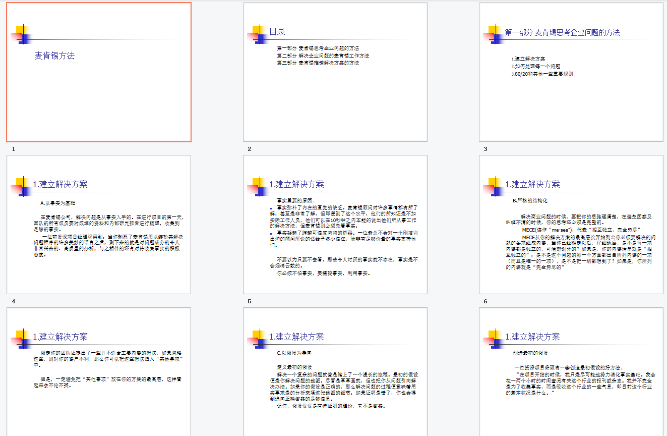 23PPT - 麦肯锡方法梳理（64P PPT）