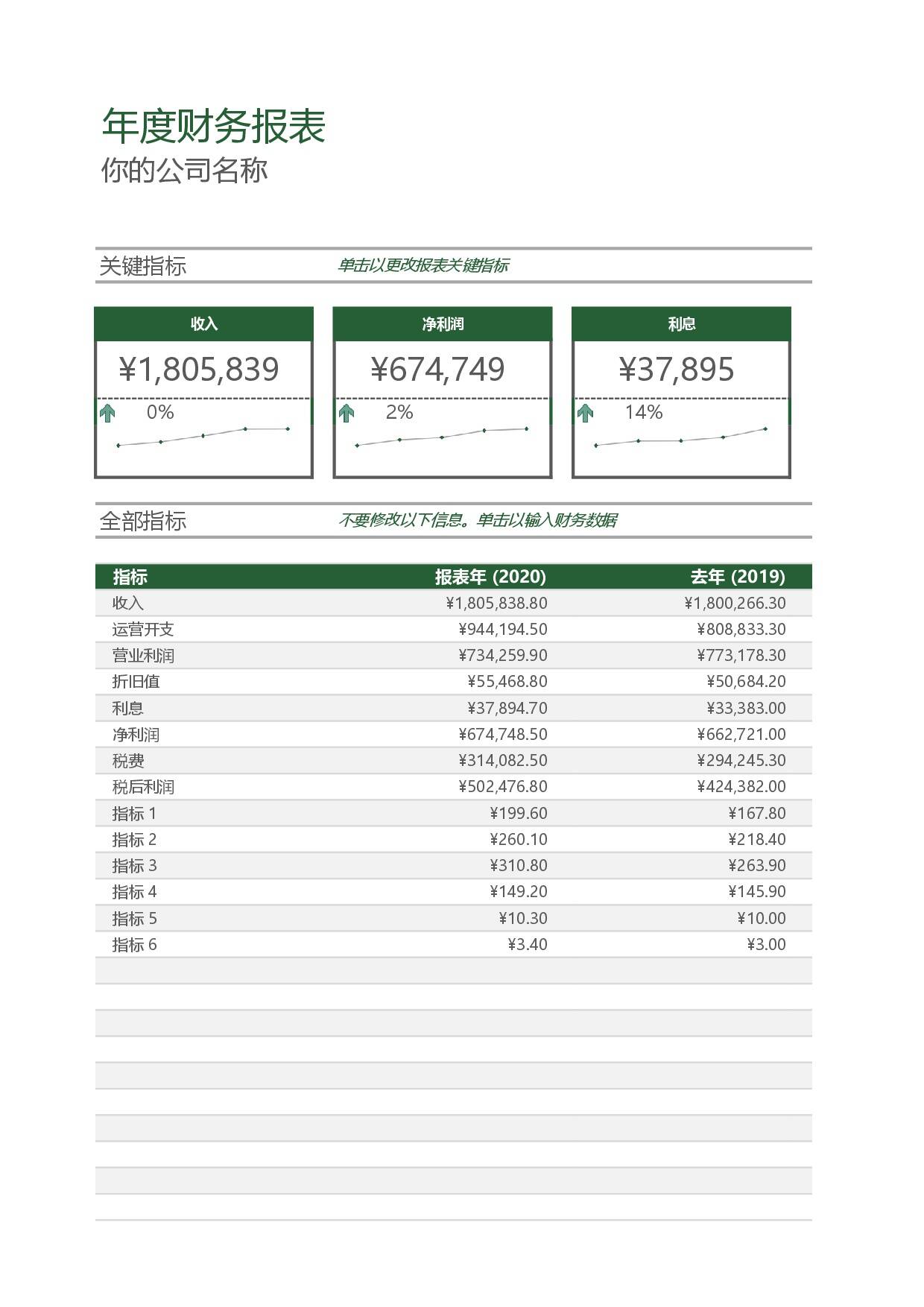 23PPT - 7.高颜值Excel模板-年度财务报表.xlsx