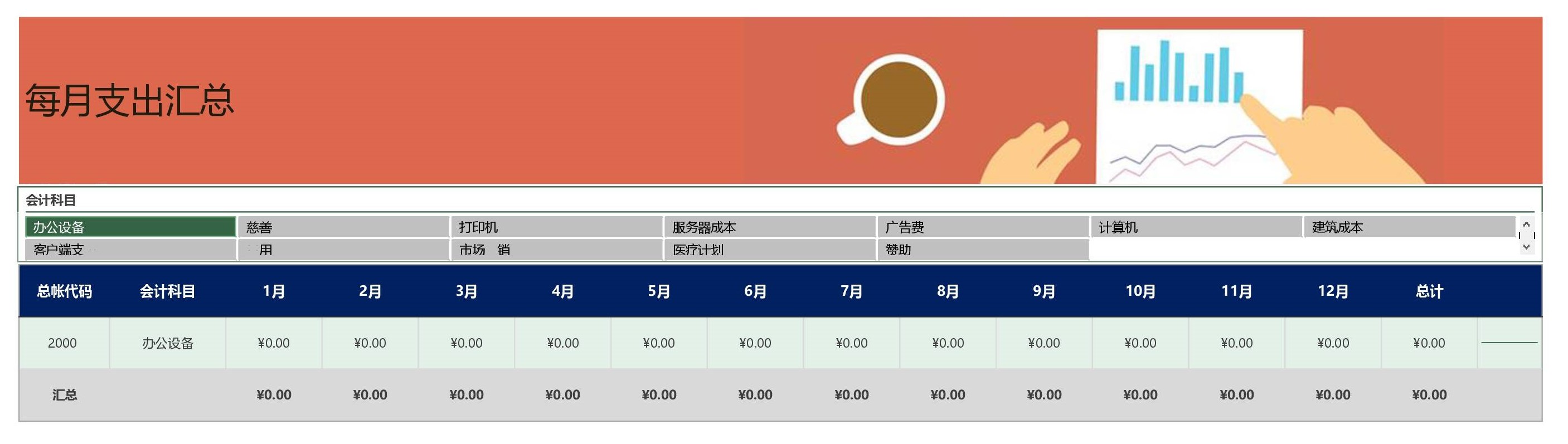 23PPT - 14.高颜值Excel模板-总账和预算比较.xlsx