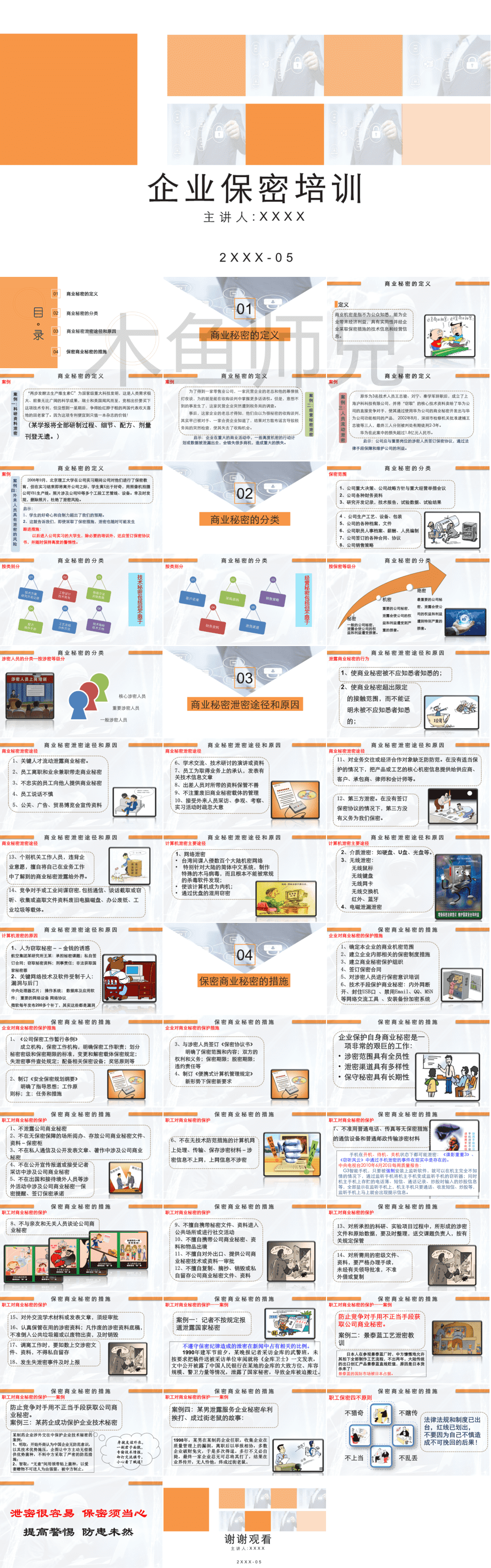 23PPT - 保密知识-企业保密培训-橙色.pptx
