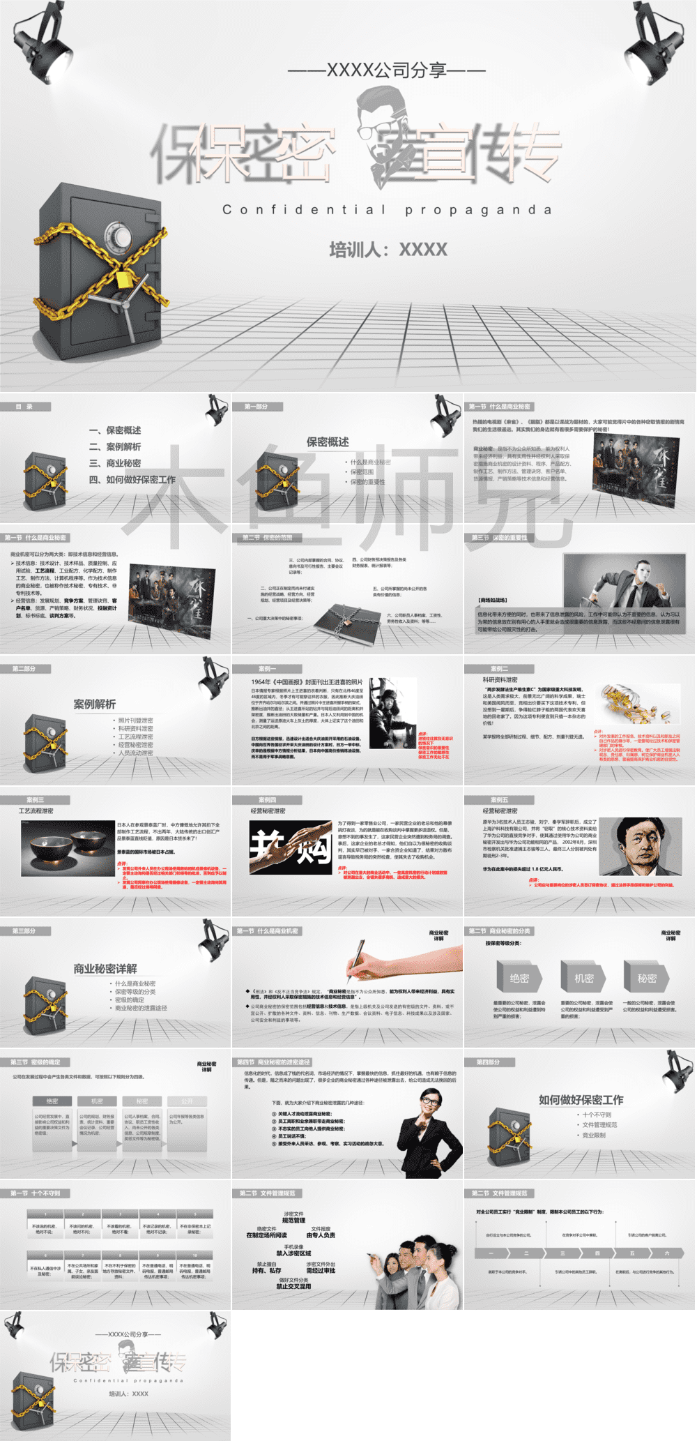 23PPT - 保密知识-保密宣传-灰色.pptx
